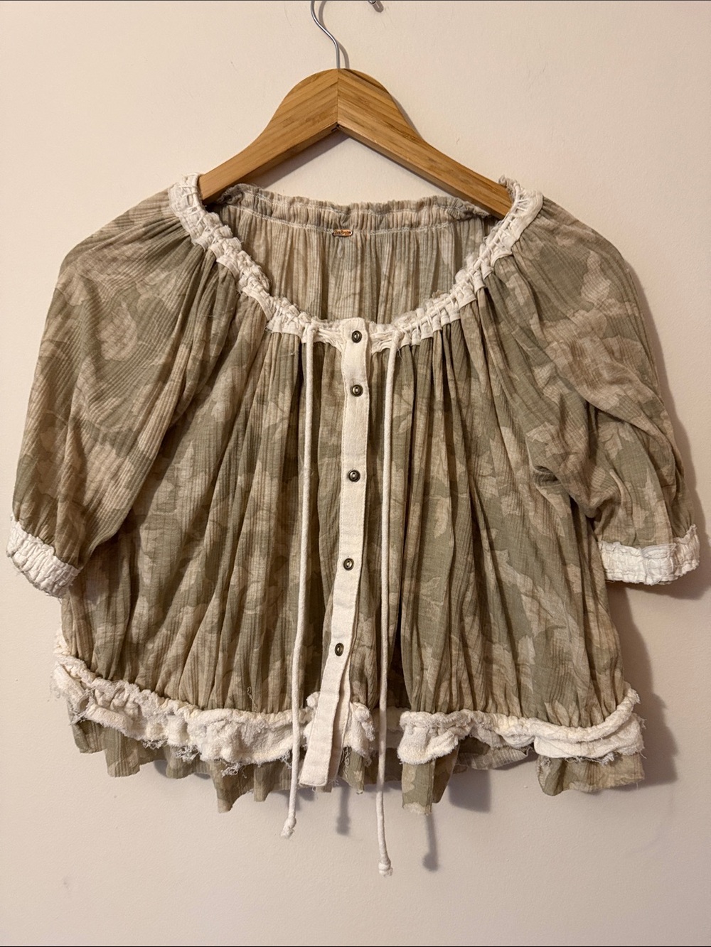 Free People Perfect Day Gathered Crop Top
